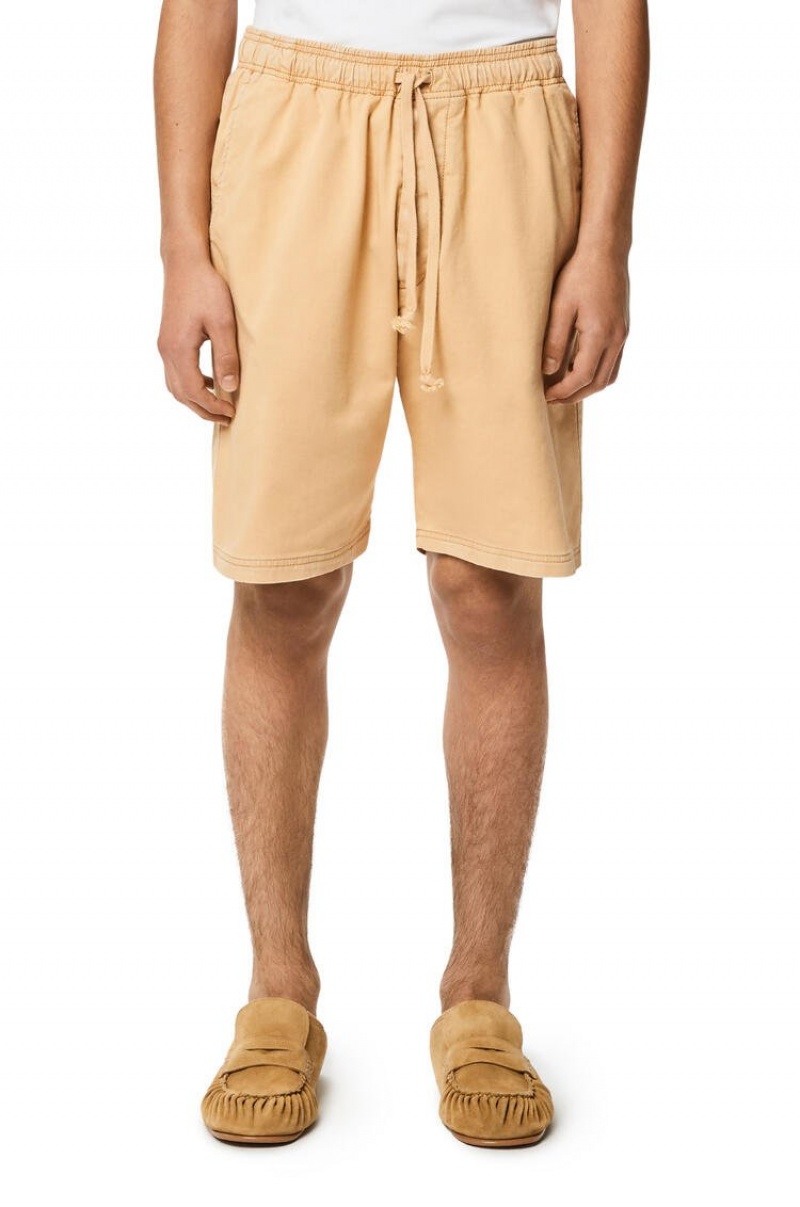 Short Loewe Drawstring shorts in cotton Hombre Beige | 587TUOENV