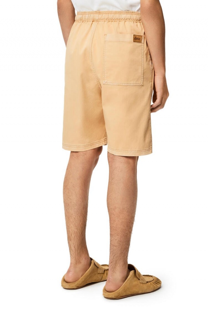 Short Loewe Drawstring shorts in cotton Hombre Beige | 587TUOENV