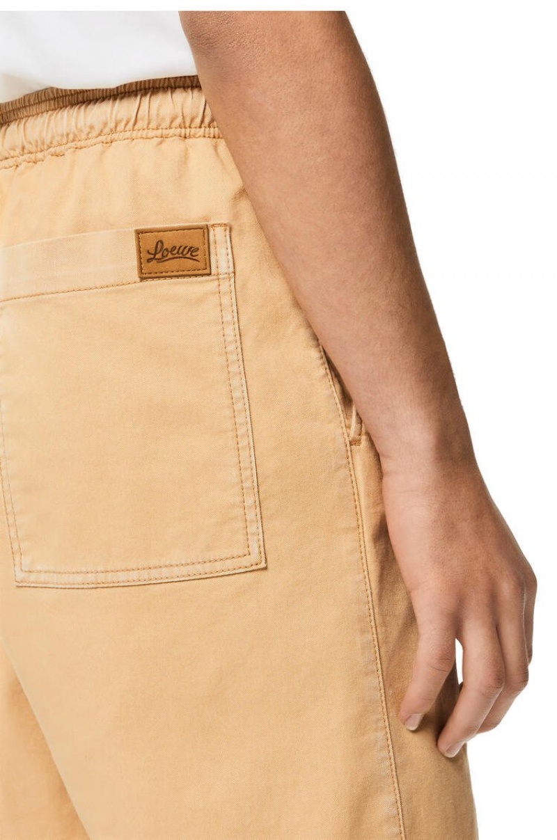 Short Loewe Drawstring shorts in cotton Hombre Beige | 587TUOENV