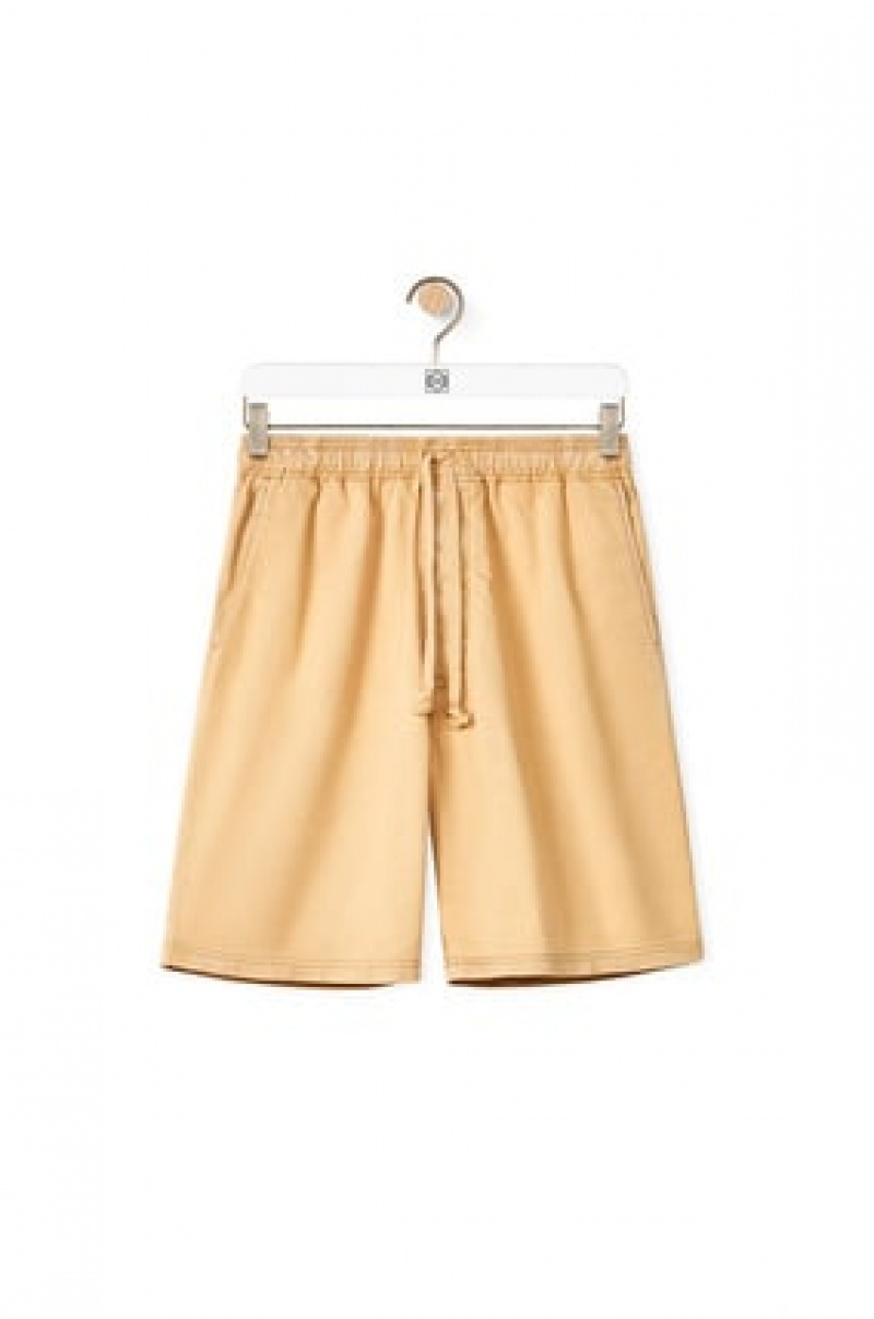 Short Loewe Drawstring shorts in cotton Hombre Beige | 587TUOENV