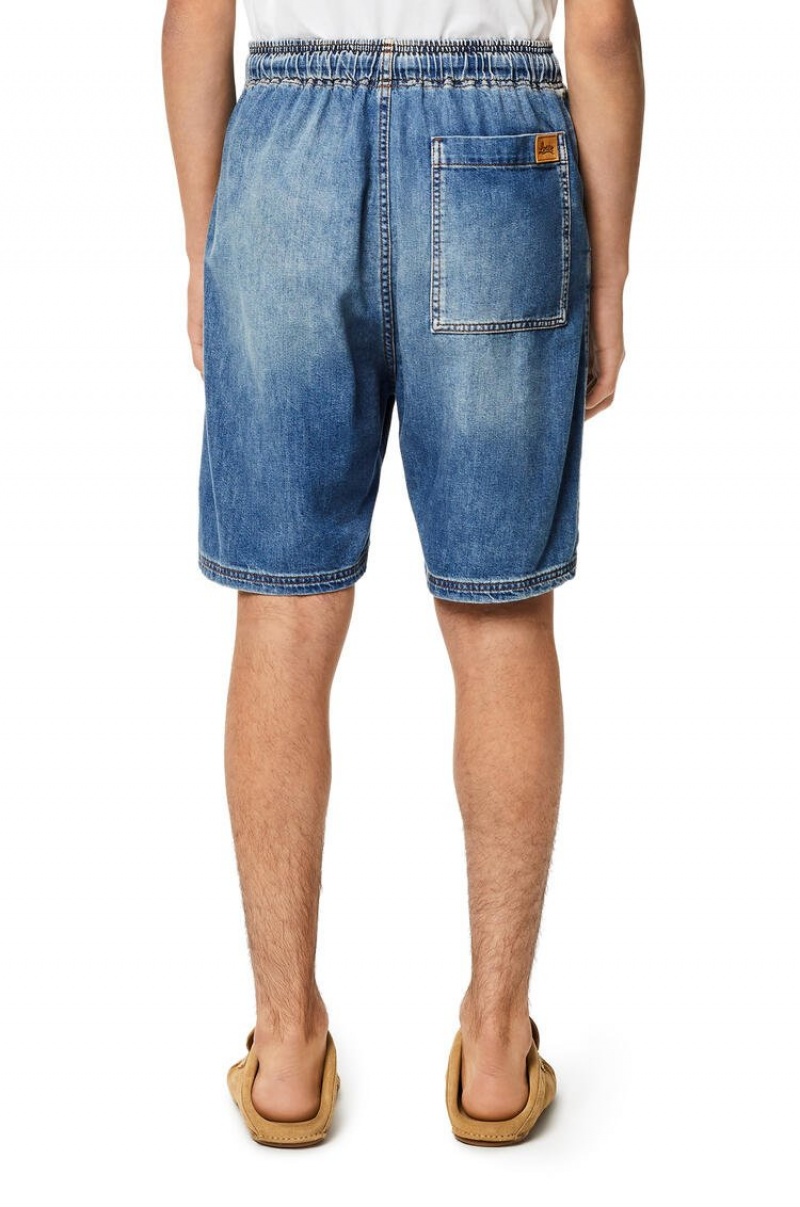 Short Loewe Drawstring shorts in denim Hombre Azules | 123OEHRCK