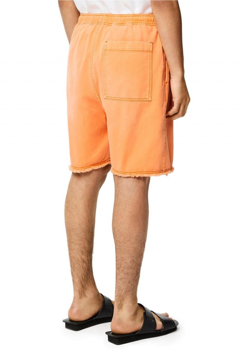 Short Loewe Drawstring shorts in denim Hombre Mandarin | 641OGXWDJ