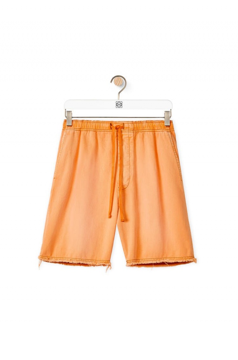 Short Loewe Drawstring shorts in denim Hombre Mandarin | 641OGXWDJ