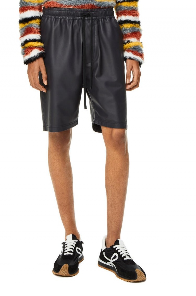 Short Loewe Drawstring shorts in nappa Hombre Azul Marino Azules | 365OCSUKY