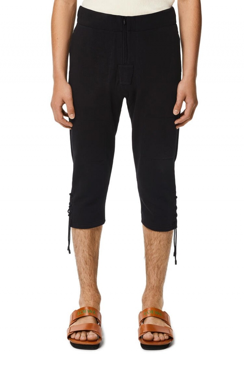 Short Loewe Lacing shorts in cotton Hombre Negras | 617CZMLQU