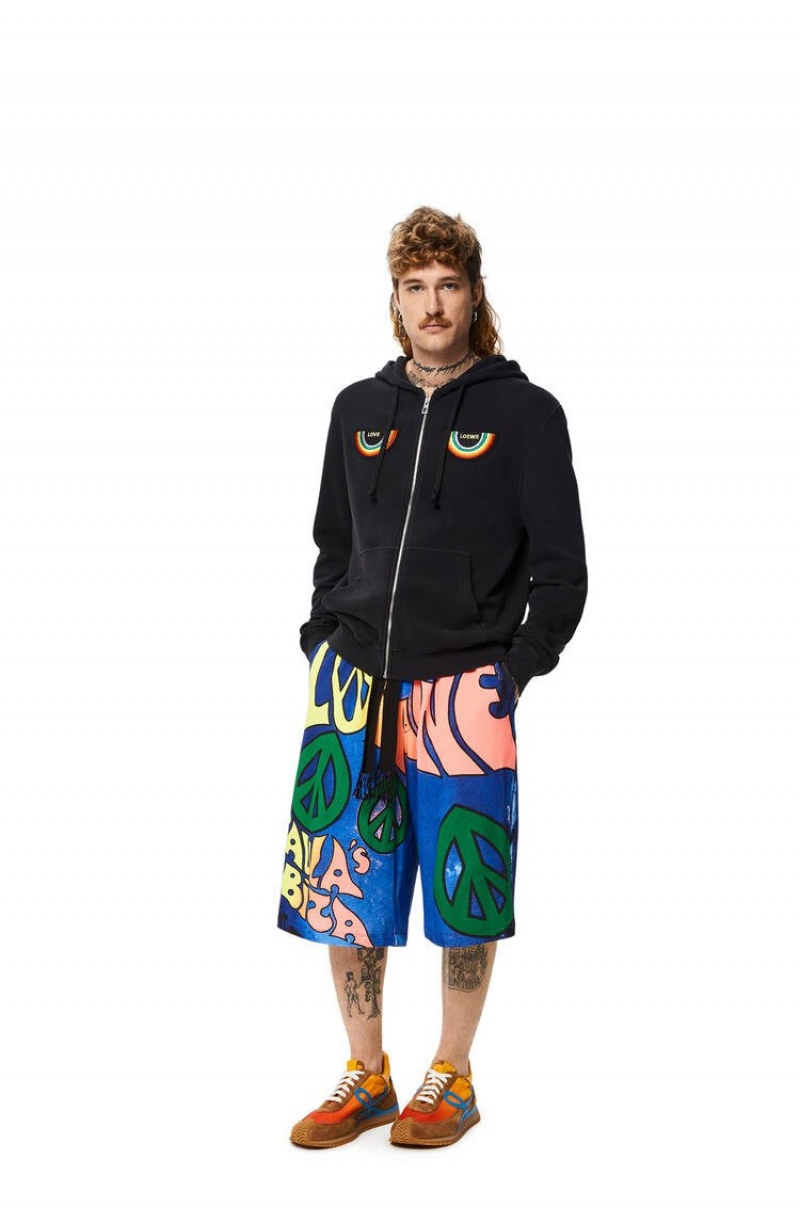 Short Loewe Paula's peace print shorts in cotton Hombre Multicolor | 872JBQKPW