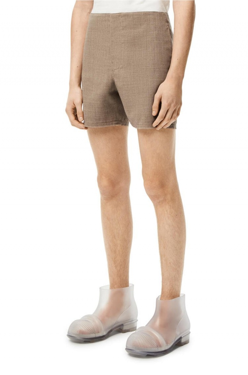 Short Loewe Shorts in wool Hombre Beige | 768YPDFRU