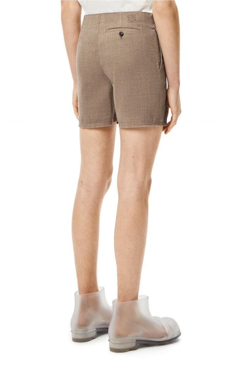 Short Loewe Shorts in wool Hombre Beige | 768YPDFRU