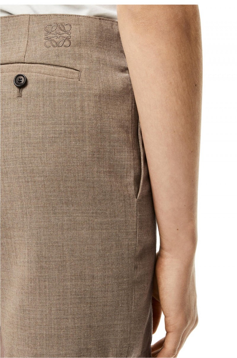 Short Loewe Shorts in wool Hombre Beige | 768YPDFRU