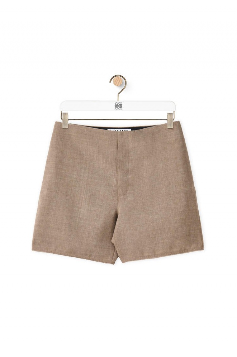 Short Loewe Shorts in wool Hombre Beige | 768YPDFRU