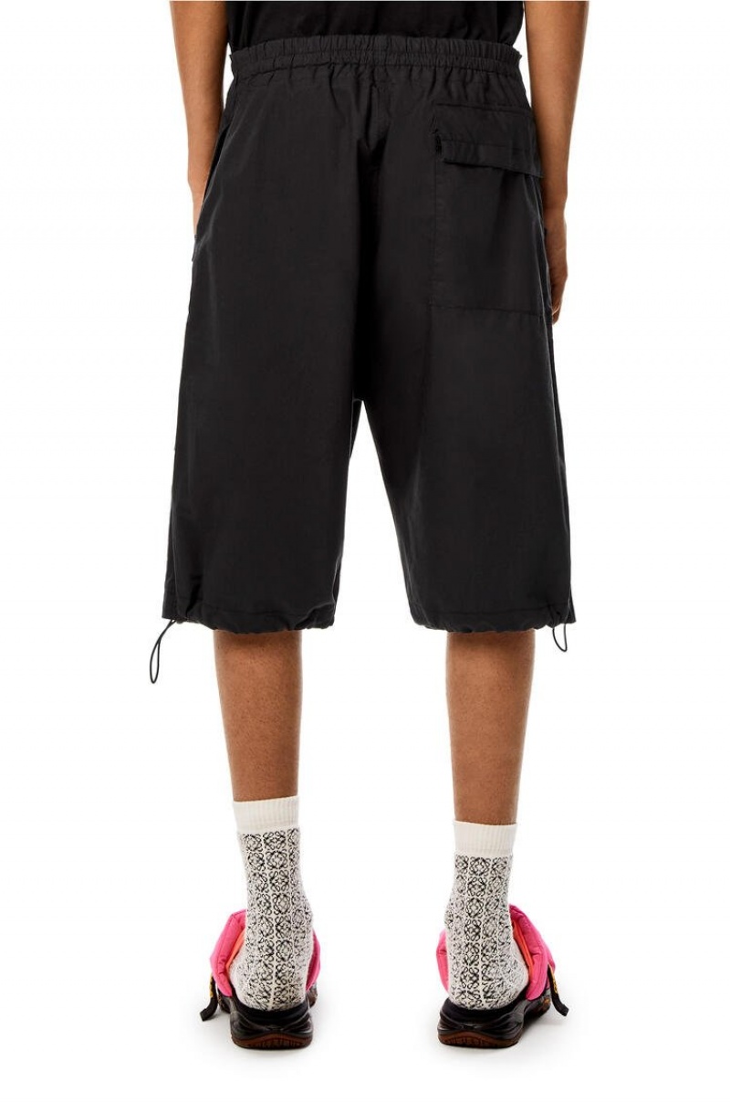 Short Loewe Utility cargo bermuda shorts in cotton Hombre Negras | 425MHPAZQ