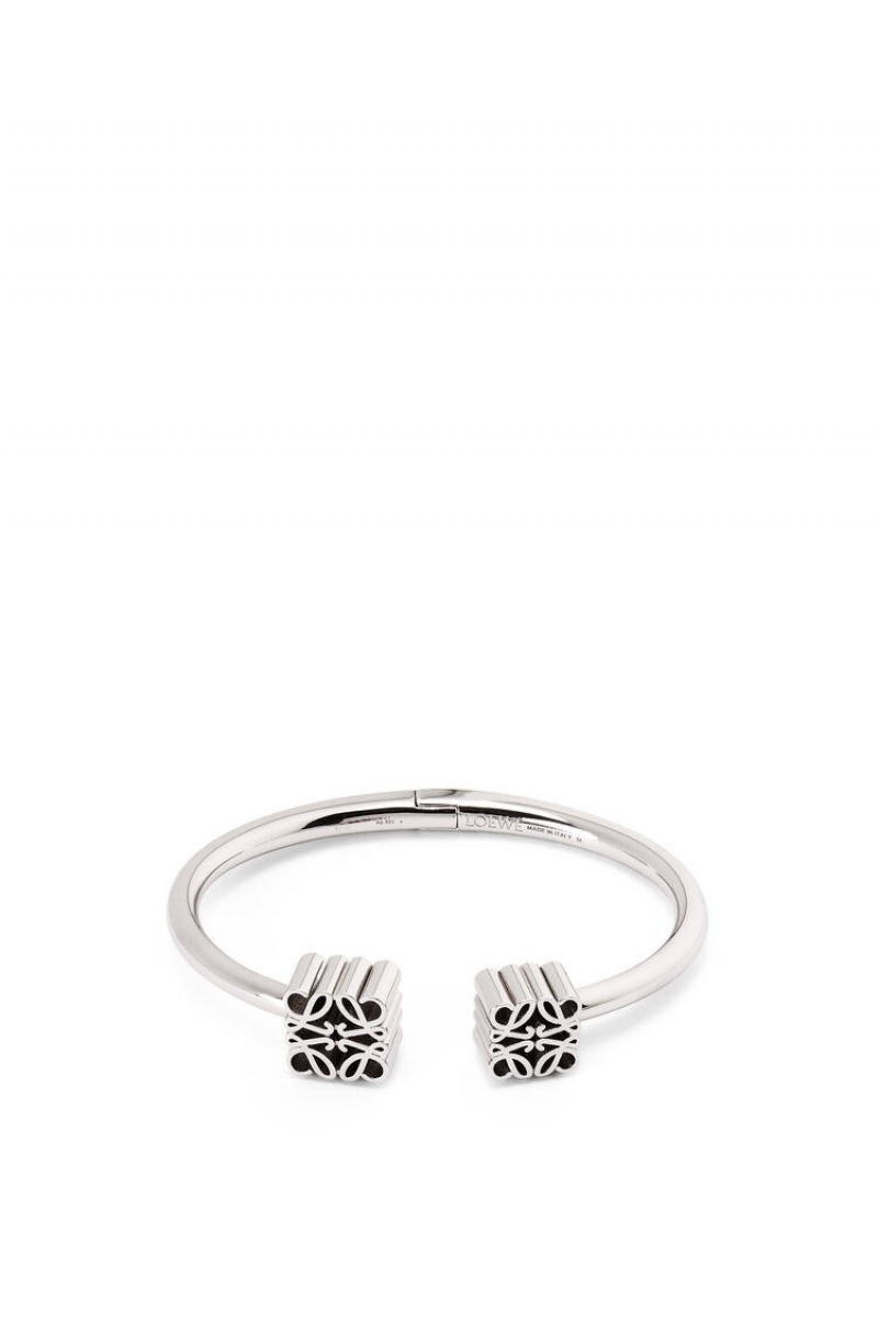 Silver Jewellery Loewe Anagram cuff in sterling silver Mujer Plateadas | 409BRXAVW