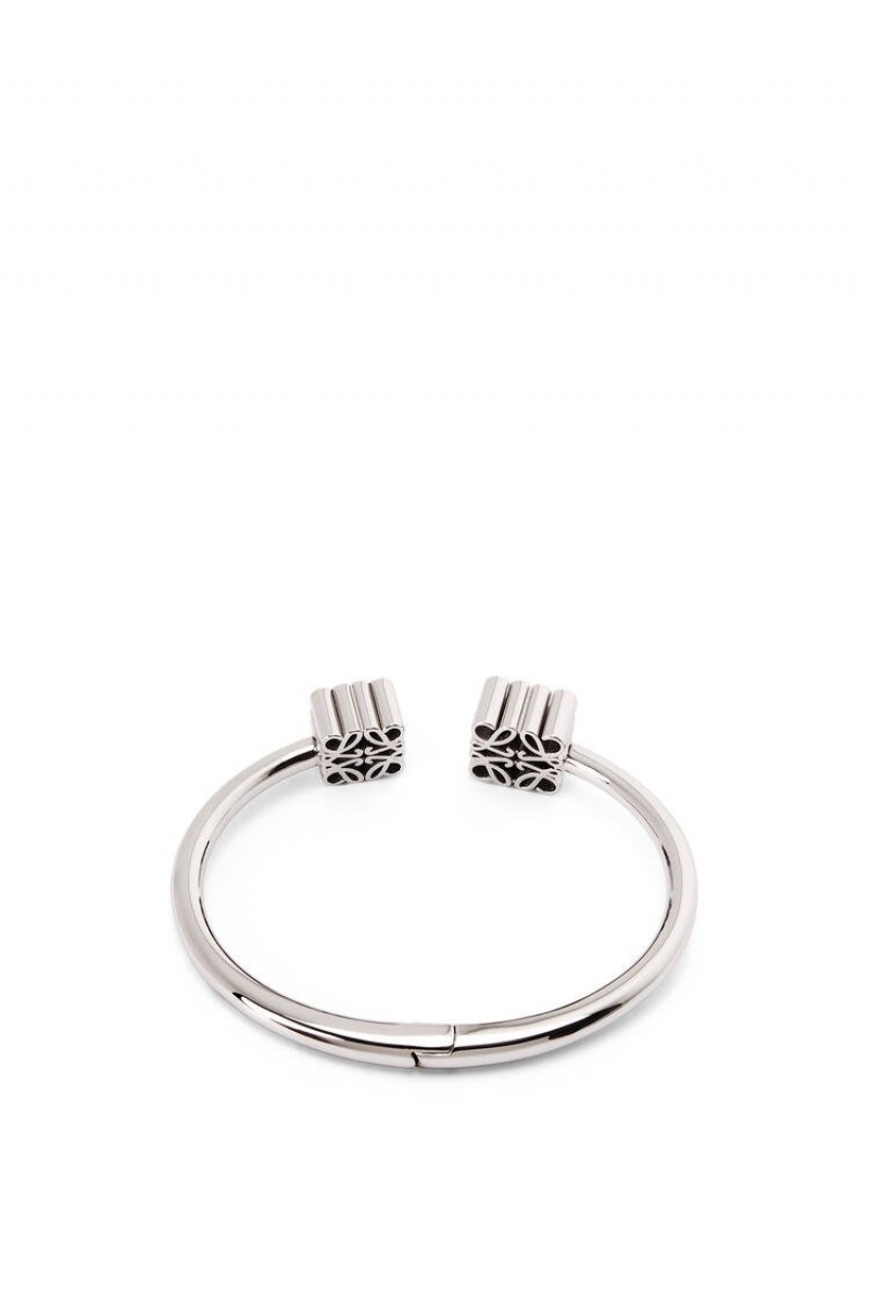 Silver Jewellery Loewe Anagram cuff in sterling silver Mujer Plateadas | 409BRXAVW