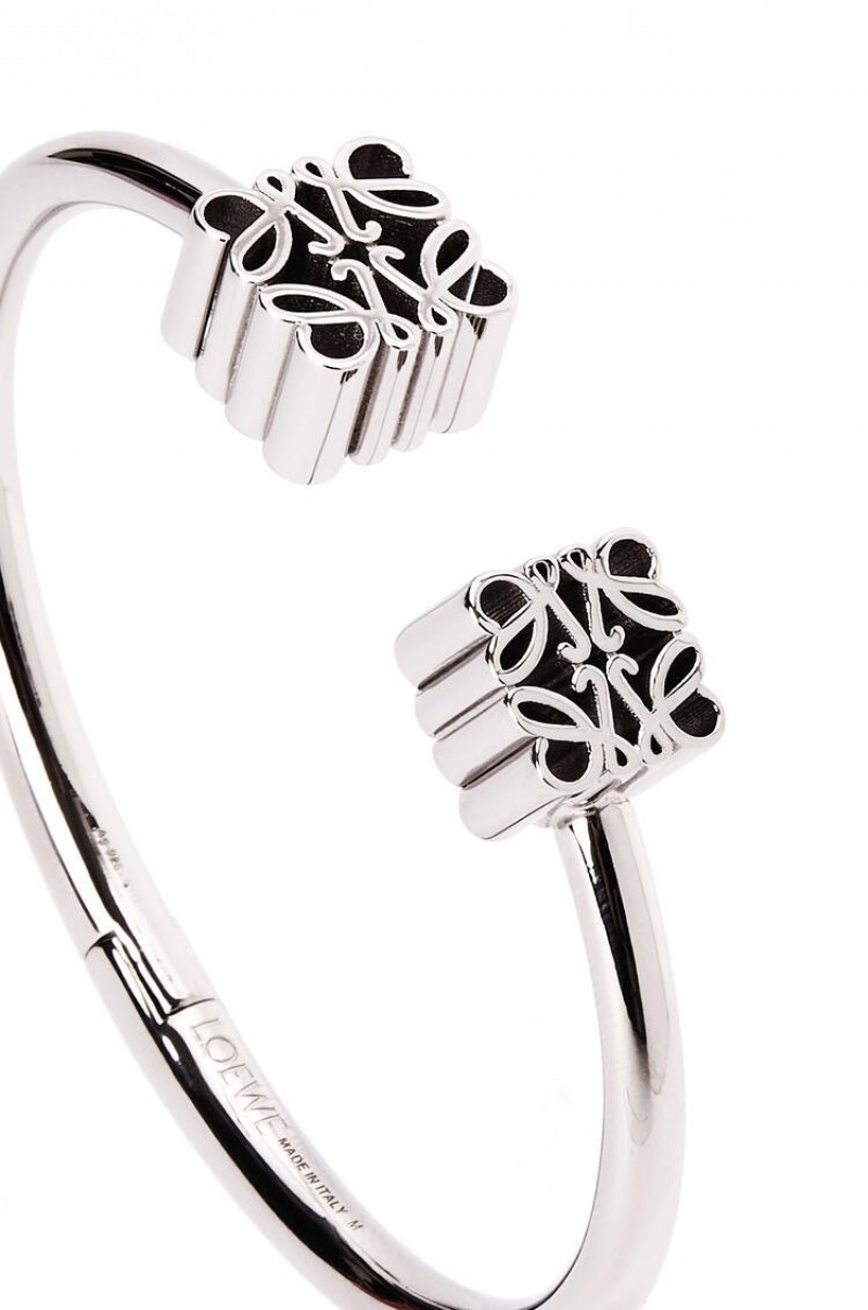 Silver Jewellery Loewe Anagram cuff in sterling silver Mujer Plateadas | 409BRXAVW