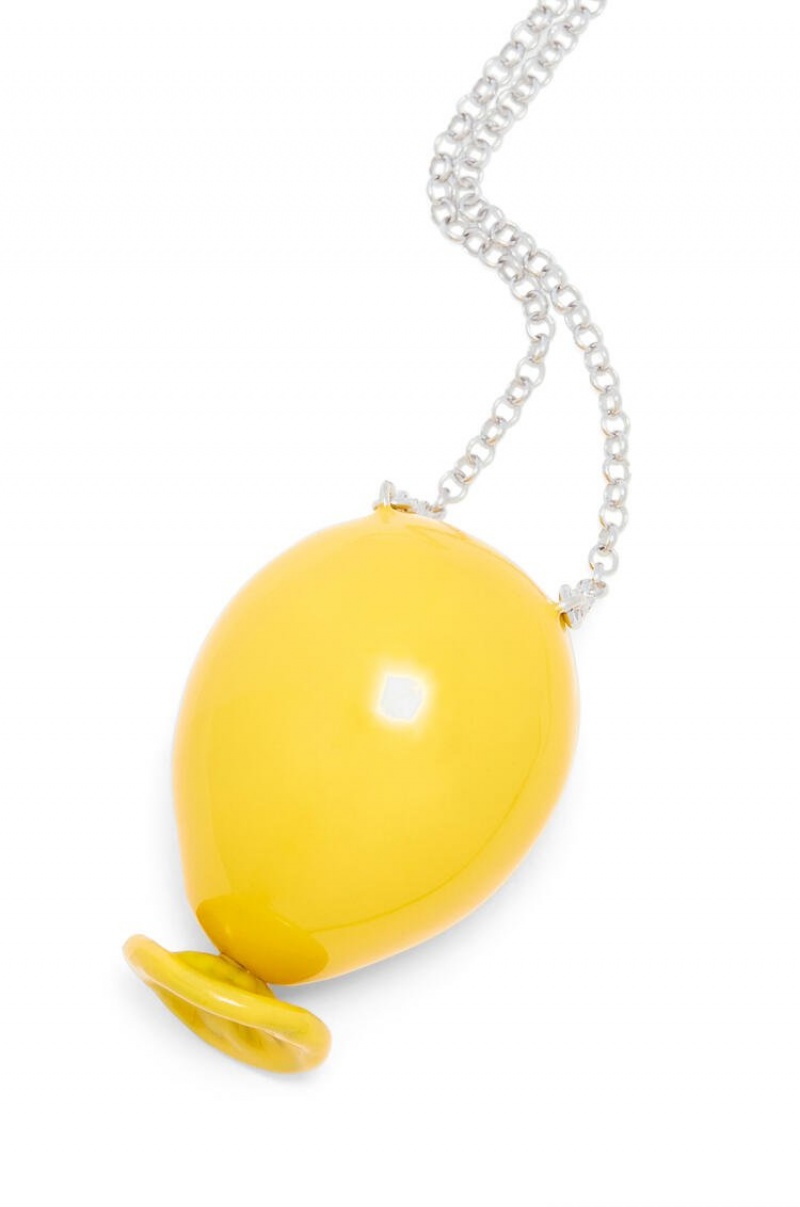 Silver Jewellery Loewe Balloon pendant in sterling silver and enamel Mujer Amarillo | 512HOIGNA