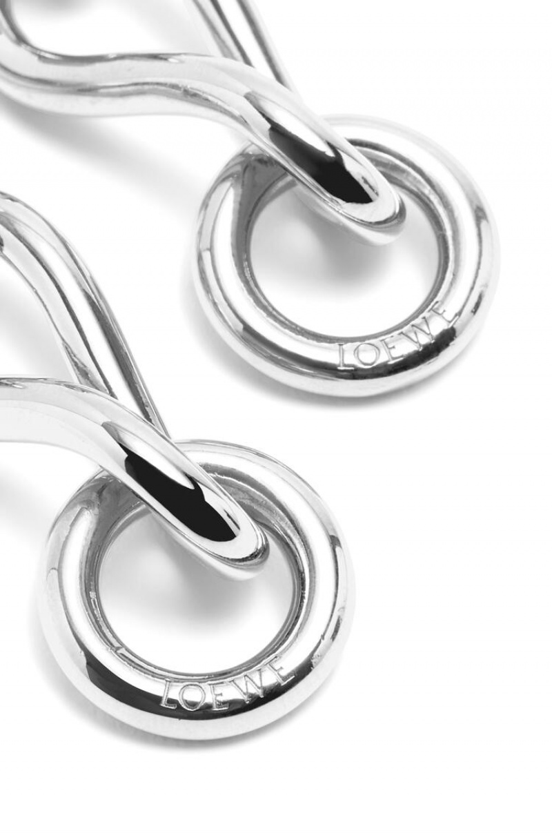 Silver Jewellery Loewe Chainlink earrings in sterling silver Mujer Plateadas | 570LKMHEF