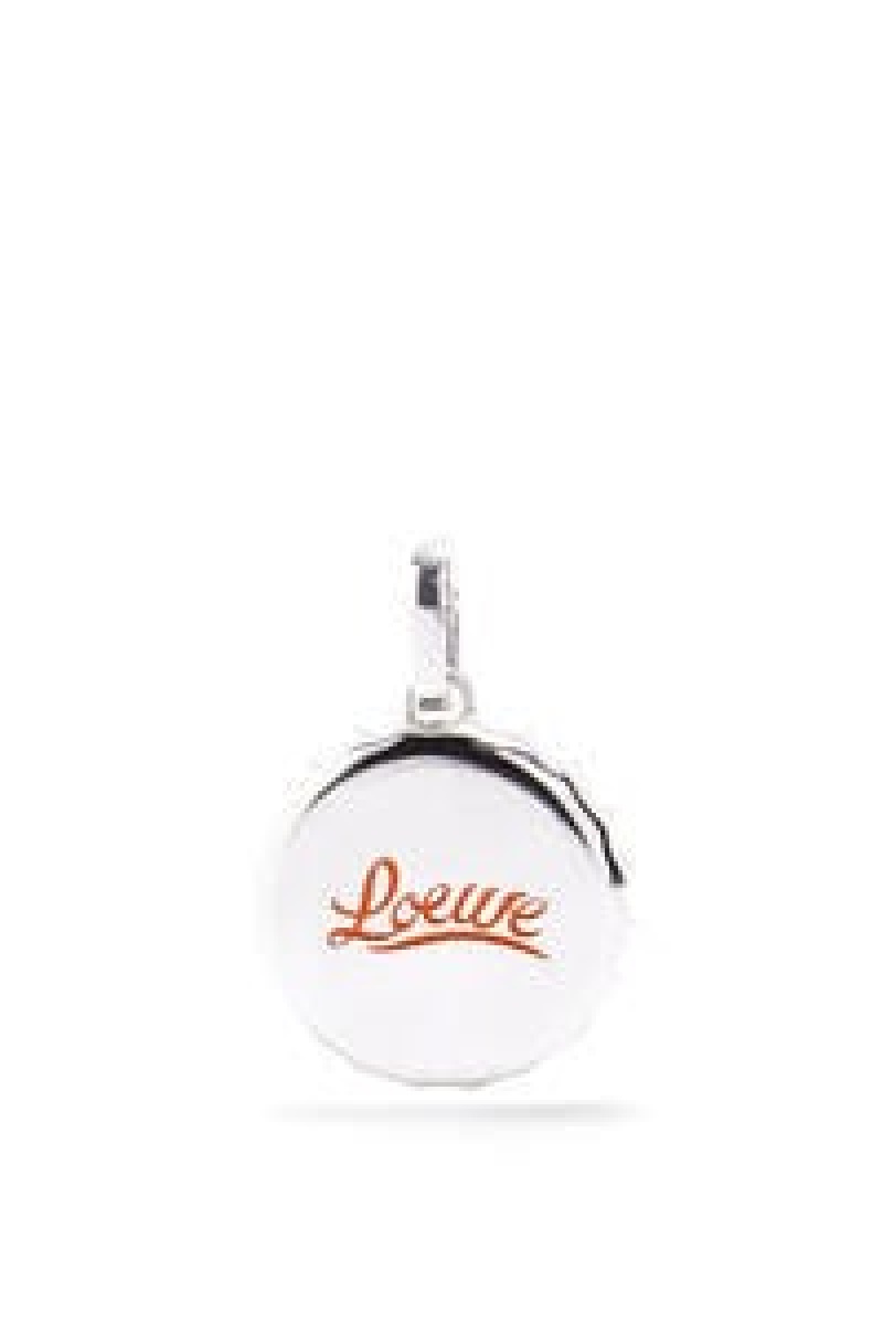 Silver Jewellery Loewe LOEWE bottle cap pendant in sterling silver and enamel Mujer Plateadas | 312RLJYUC