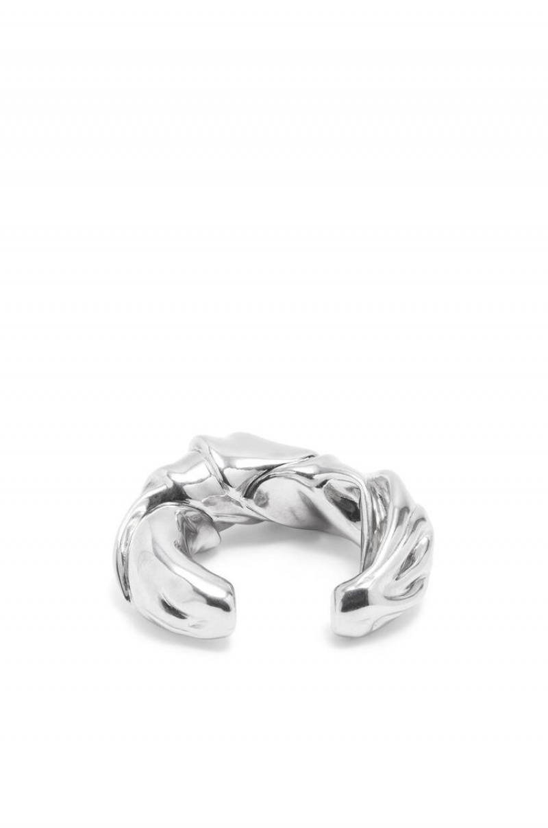 Silver Jewellery Loewe Large nappa twist cuff in sterling silver Mujer Plateadas | 578RCNJLW