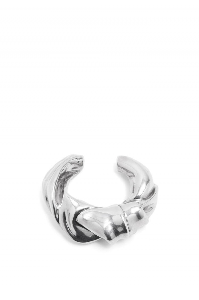 Silver Jewellery Loewe Large nappa twist cuff in sterling silver Mujer Plateadas | 578RCNJLW