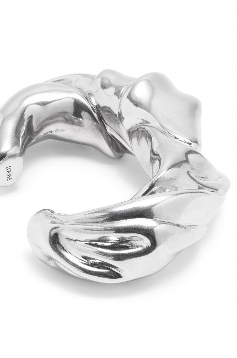 Silver Jewellery Loewe Large nappa twist cuff in sterling silver Mujer Plateadas | 578RCNJLW