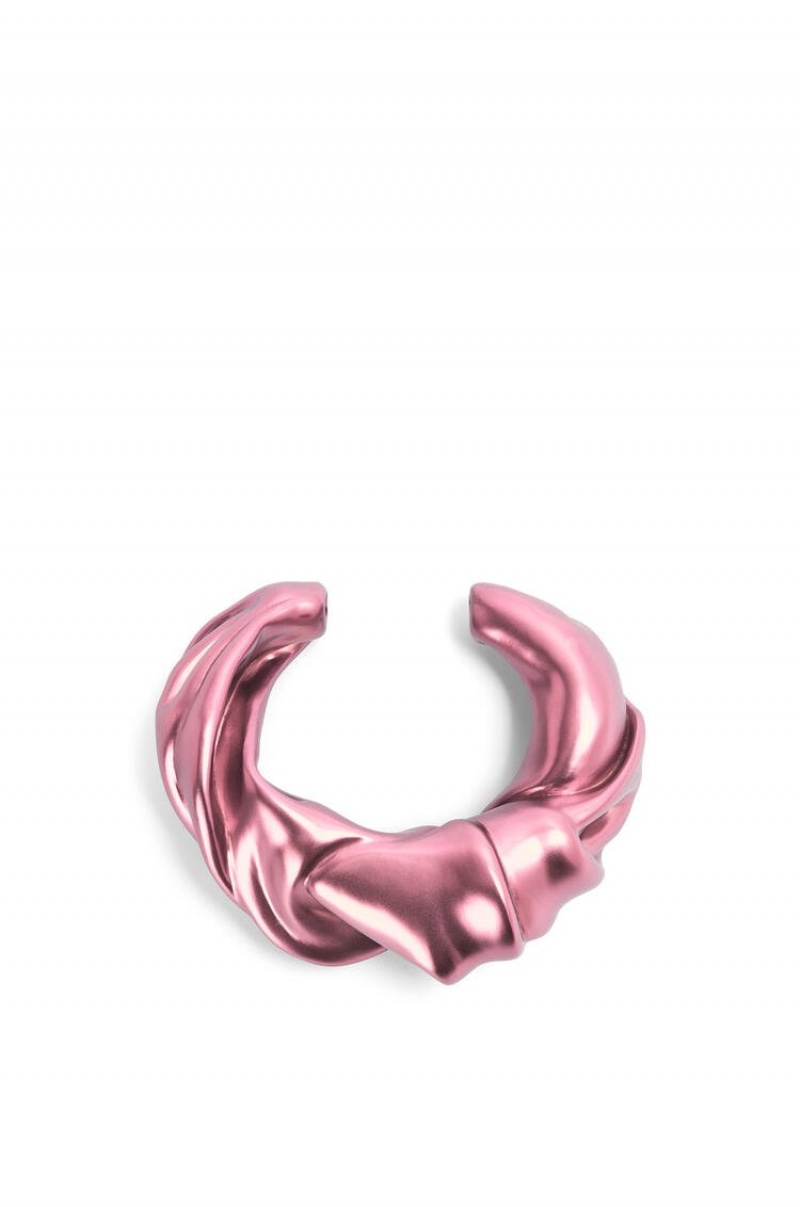 Silver Jewellery Loewe Large nappa twist cuff in sterling silver Mujer Rosas Claro | 624YIHRSU