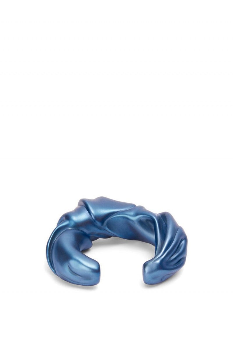 Silver Jewellery Loewe Large nappa twist cuff in sterling silver Mujer Azules | 597BJDVQK