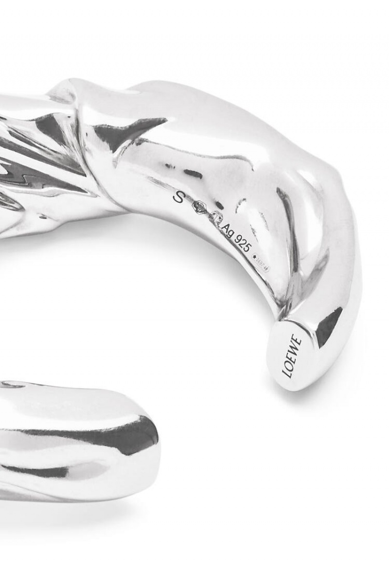 Silver Jewellery Loewe Medium nappa twist cuff in sterling silver Mujer Plateadas | 087AJZUFL