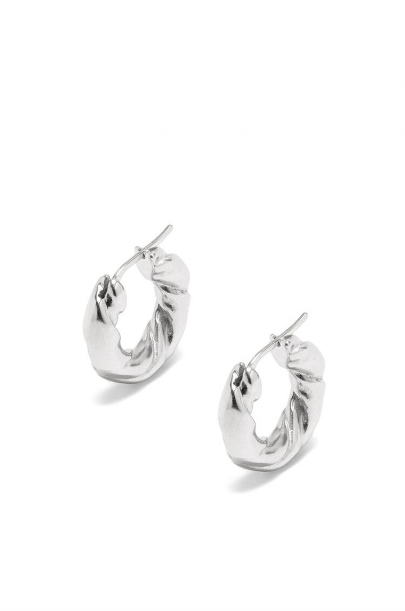 Silver Jewellery Loewe Nappa twist earrings in sterling silver Mujer Plateadas | 508MQYGVF