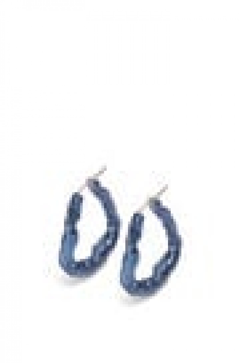 Silver Jewellery Loewe Nappa twist loop earrings in sterling silver Mujer Azules | 265EDFXTU