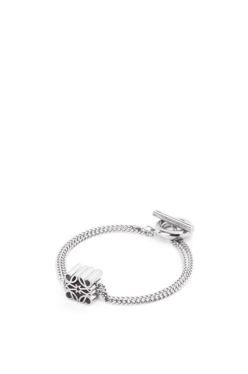 Silver Jewellery Loewe Single Anagram bracelet in sterling silver Mujer Plateadas | 614NPIVWS