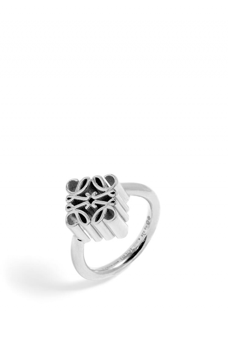 Silver Jewellery Loewe Single Anagram ring in sterling silver Mujer Plateadas | 452UDZCGL