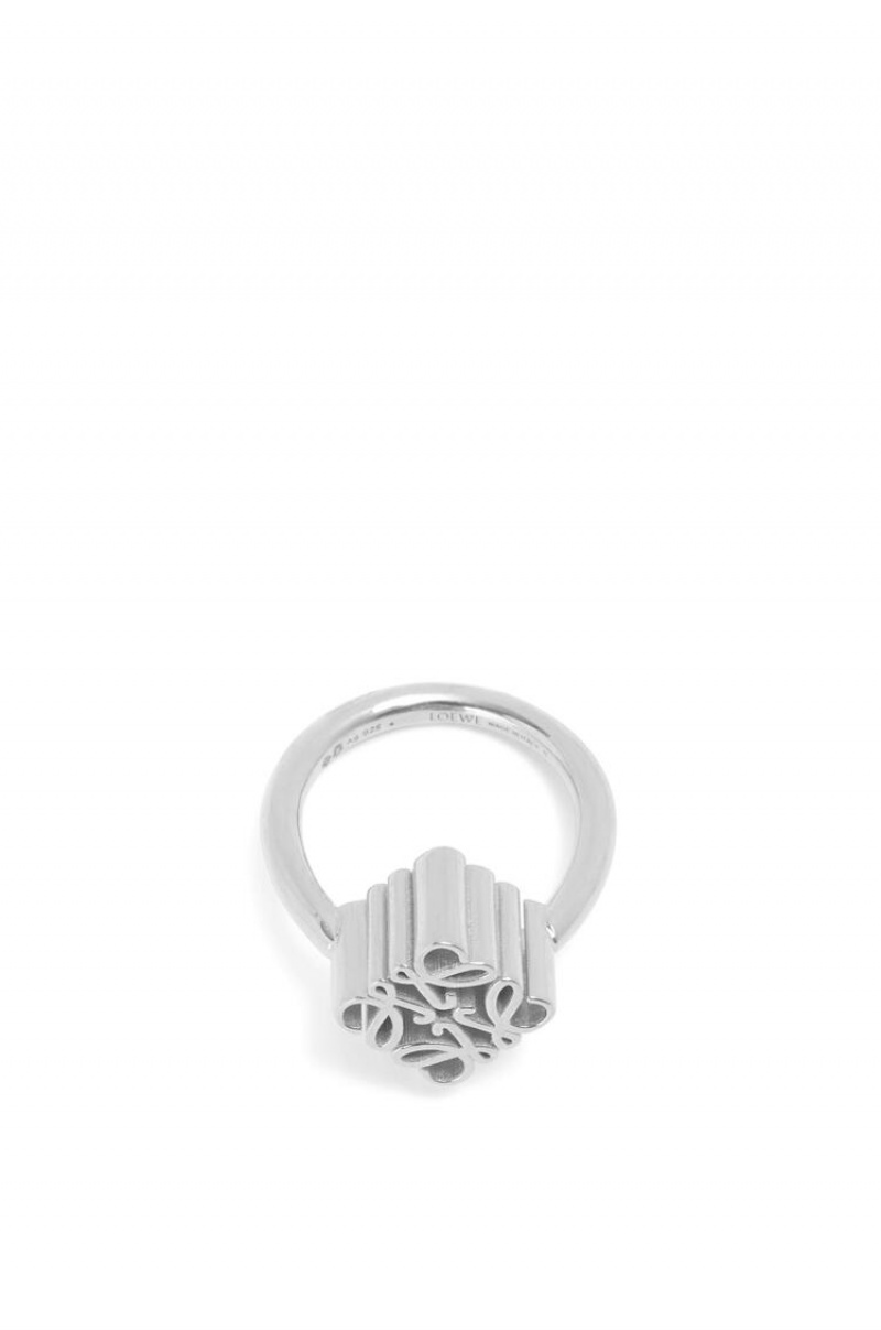 Silver Jewellery Loewe Single Anagram ring in sterling silver Mujer Plateadas | 452UDZCGL