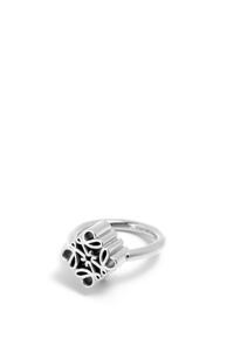 Silver Jewellery Loewe Single Anagram ring in sterling silver Mujer Plateadas | 452UDZCGL