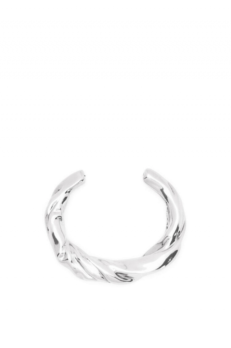 Silver Jewellery Loewe Small nappa twist cuff in sterling silver Mujer Plateadas | 785QBGFPV