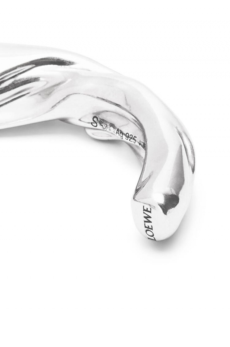 Silver Jewellery Loewe Small nappa twist cuff in sterling silver Mujer Plateadas | 785QBGFPV