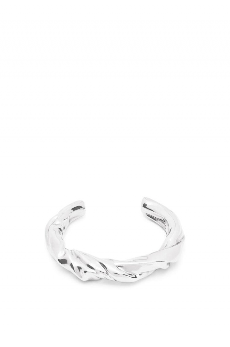 Silver Jewellery Loewe Small nappa twist cuff in sterling silver Mujer Plateadas | 785QBGFPV