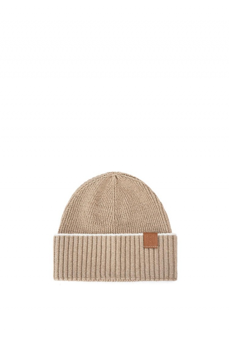 Sombreros Loewe Beanie in linen and cotton Hombre Beige Blancas | 135MXTBJK