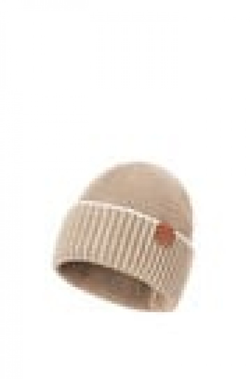 Sombreros Loewe Beanie in linen and cotton Hombre Beige Blancas | 135MXTBJK