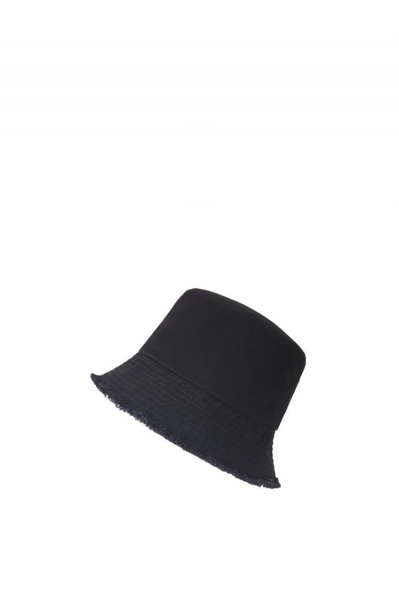 Sombreros Loewe Bucket hat in denim calfskin Mujer Negras | 593FAYTRJ