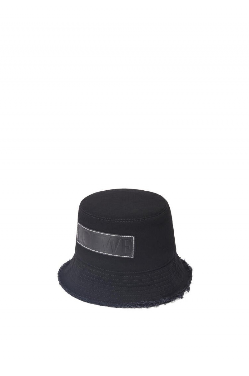 Sombreros Loewe Bucket hat in denim calfskin Mujer Negras | 593FAYTRJ