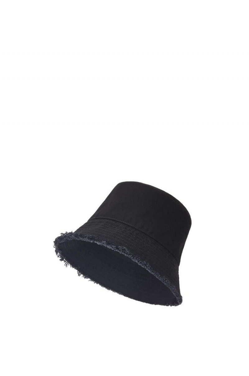 Sombreros Loewe Bucket hat in denim calfskin Mujer Negras | 593FAYTRJ