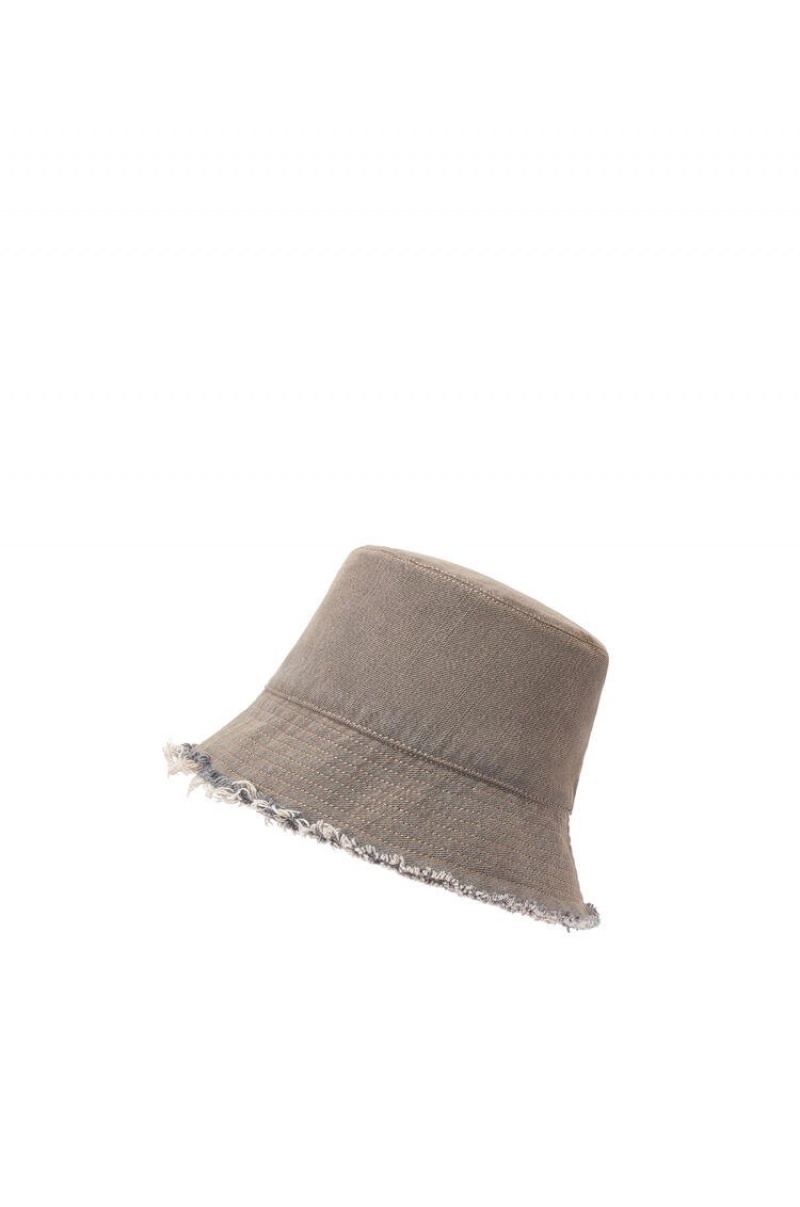 Sombreros Loewe Bucket hat in denim calfskin Mujer Marrones | 843RHTZVJ