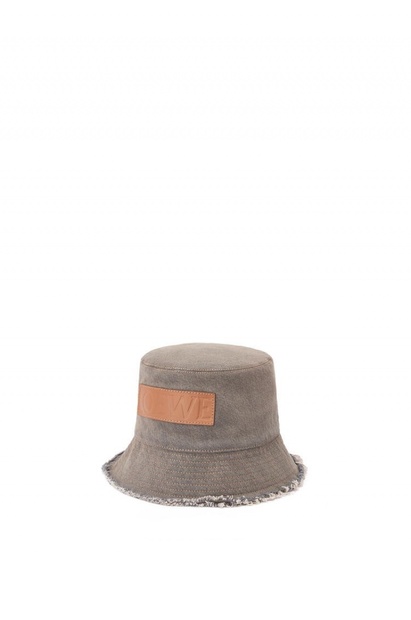 Sombreros Loewe Bucket hat in denim calfskin Mujer Marrones | 843RHTZVJ