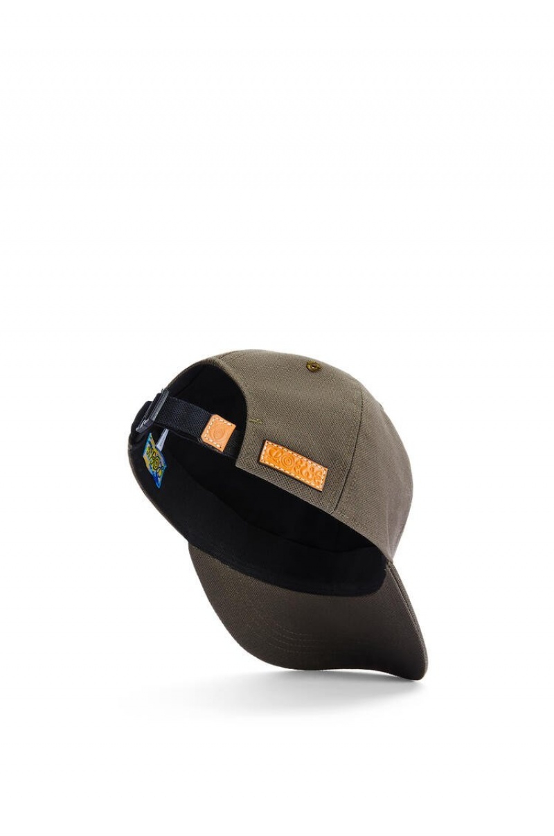 Sombreros Loewe Cap in canvas Hombre Kaki Verde | 107BOYQCW