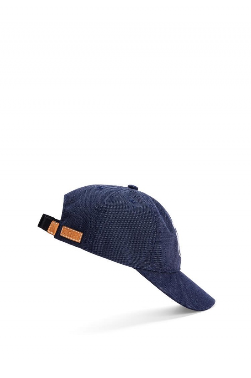 Sombreros Loewe Cap in canvas Hombre Marine | 930FMHXBJ