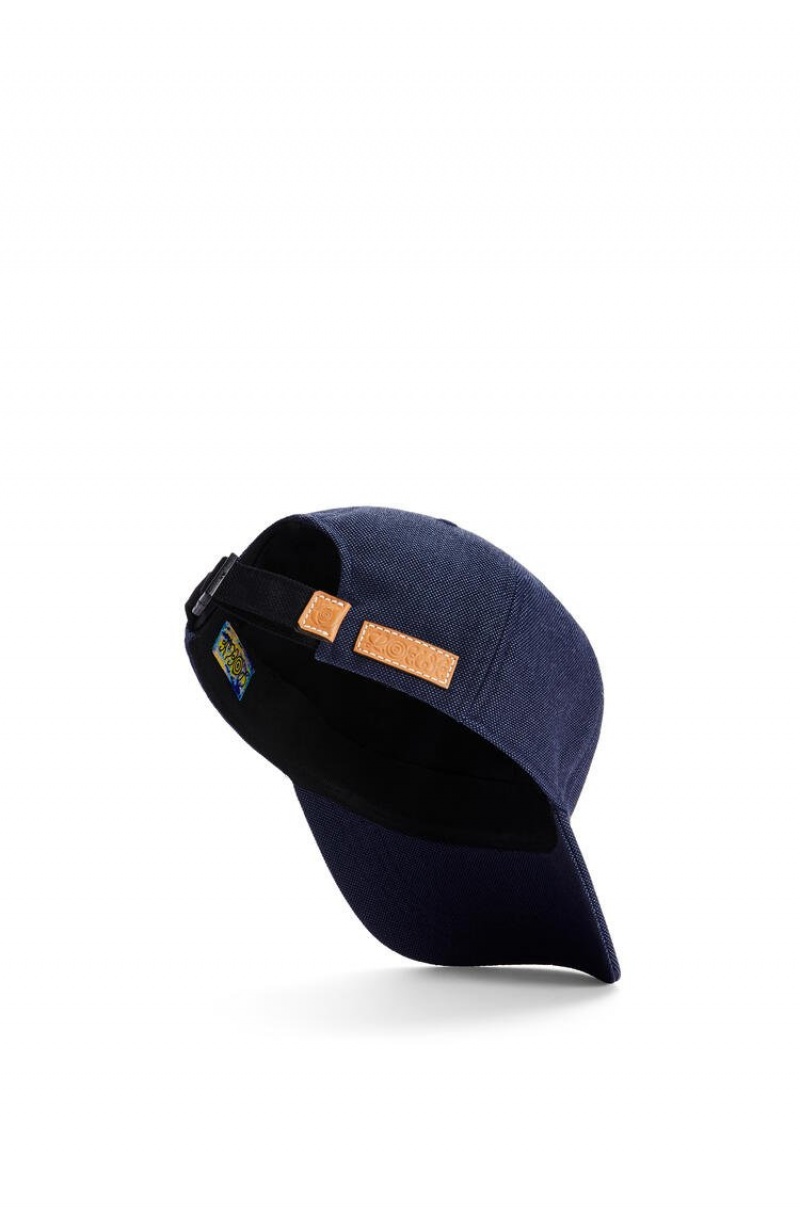 Sombreros Loewe Cap in canvas Hombre Marine | 930FMHXBJ