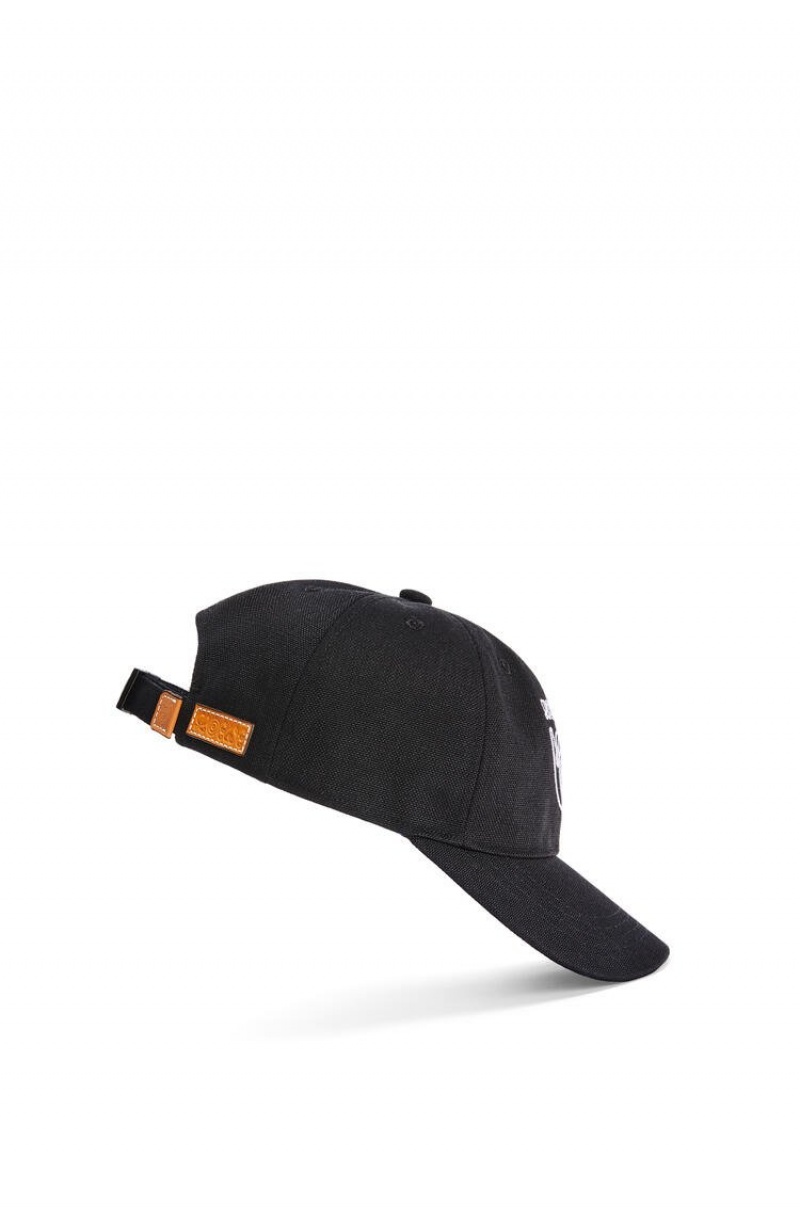 Sombreros Loewe Cap in canvas Hombre Negras | 835EZAOHD