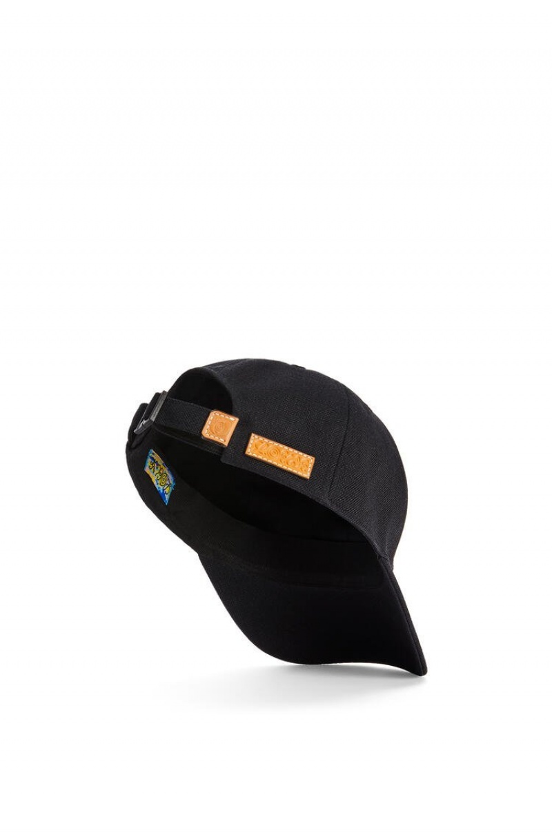 Sombreros Loewe Cap in canvas Hombre Negras | 835EZAOHD