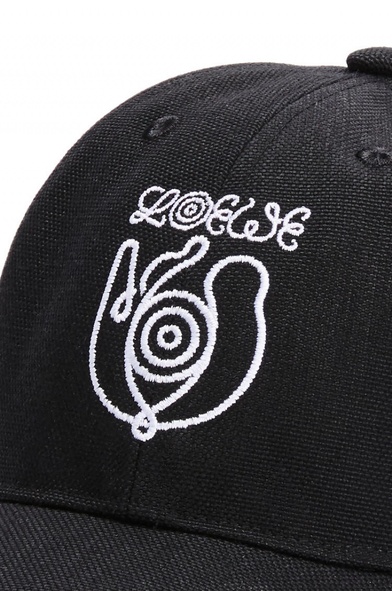 Sombreros Loewe Cap in canvas Hombre Negras | 835EZAOHD