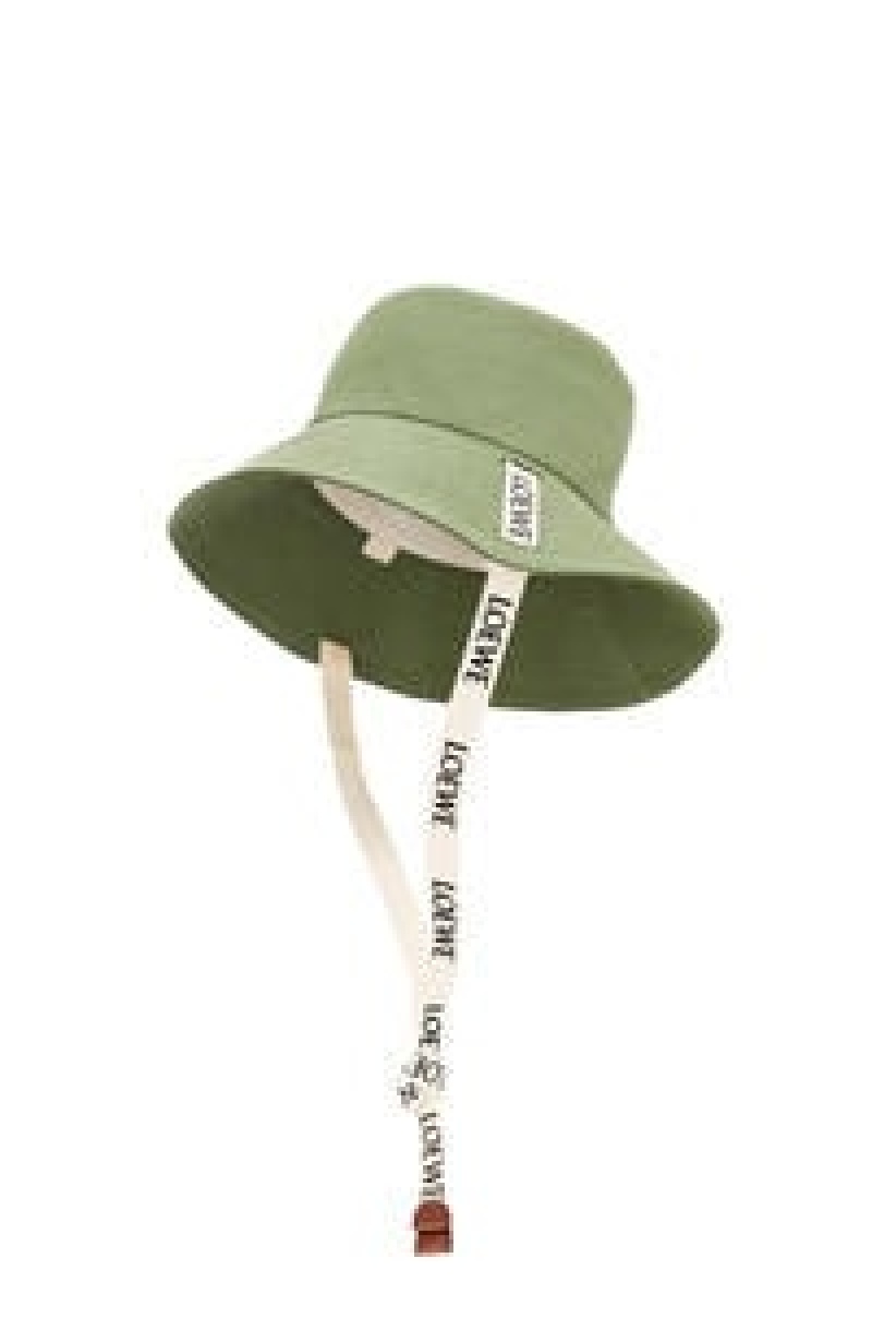 Sombreros Loewe Fisherman hat in canvas and calfskin Mujer Sand | 879PKHBDG